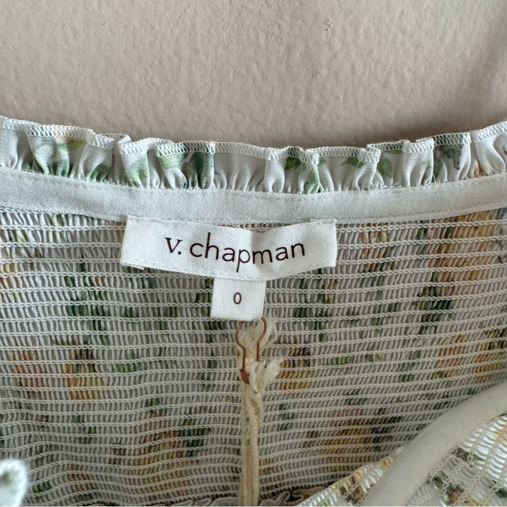 V. Chapman Floral Mini Dress in Cream and Yellow - Picture 9 of 12